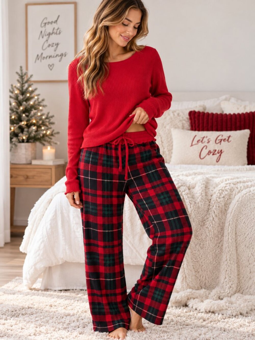Honeydew Intimates Snowed In Merry Plaid 2-Piece Pajama Set Women’s Small NWT
